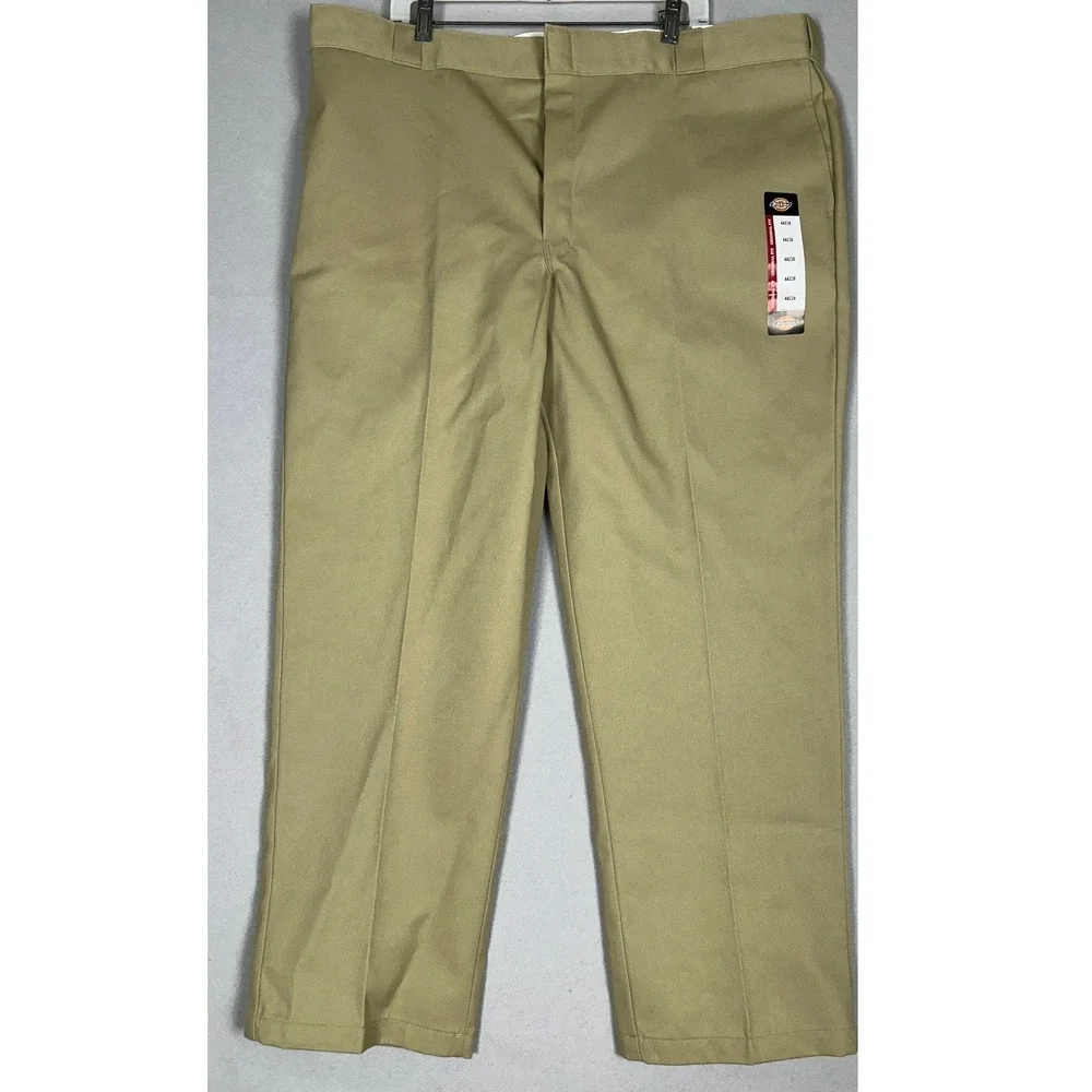 NEW Dickies 874 Original Fit Work Pants Mens 44X30 Khaki Tan Flat Front Chinos